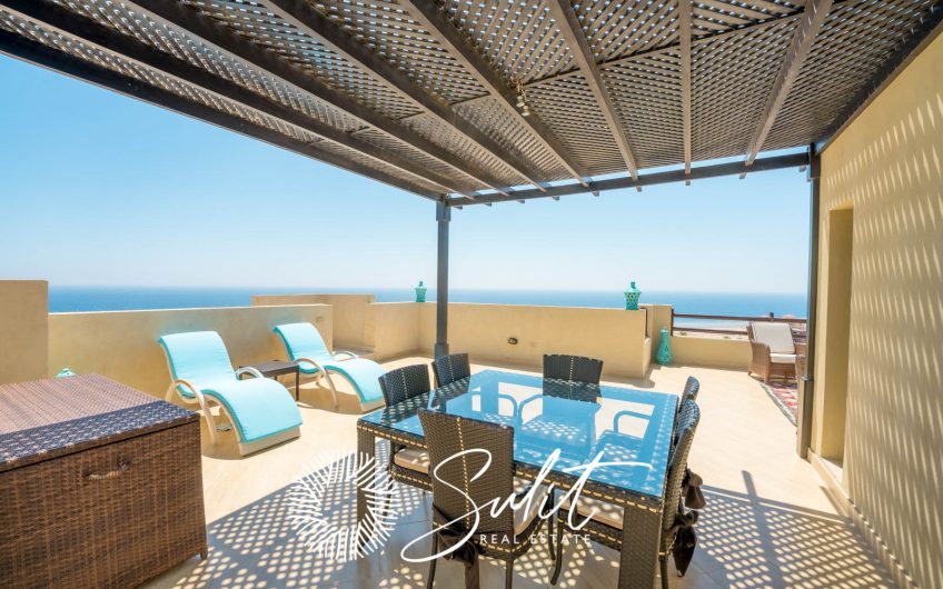 SHS-042 Sea View with Private Roof Apartment in Azzurra Sahl Hasheesh for Sale.