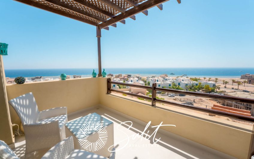 SHS-042 Sea View with Private Roof Apartment in Azzurra Sahl Hasheesh for Sale.