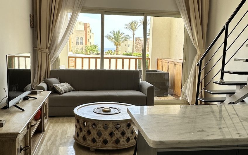 SHS-048 Fully Equipped with Wide Terrace Apartment in Azzurra Sahl Hasheesh for Sale.